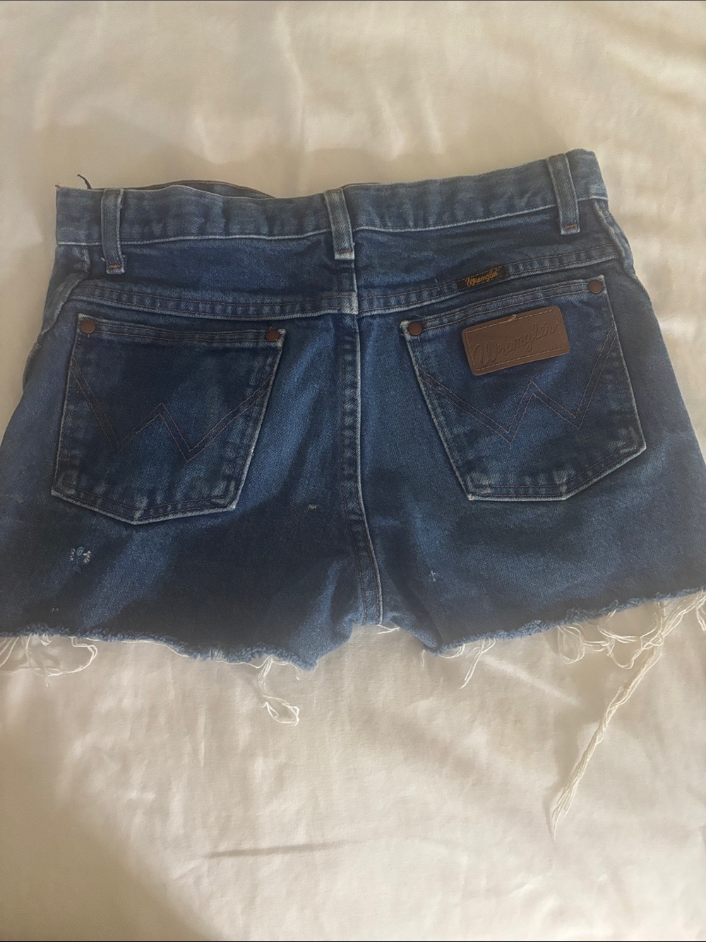 Vintage Wrangler Dark Blue Denim Cutoff Shorts. From The Vintage Twin
